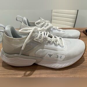 Under Armour Project Rock White and Gray HOVR Sneakers